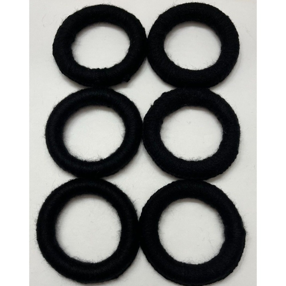 6 Mata Ortiz Pottery Olla Rings Hand Made Mexican Clay Black Yarn Mexico 3 Inch